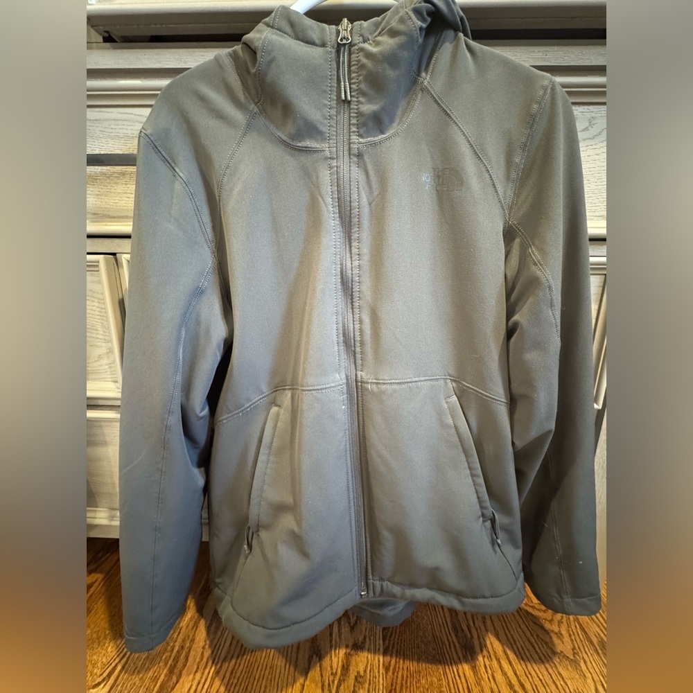 North Face gray fleece lined jacket
